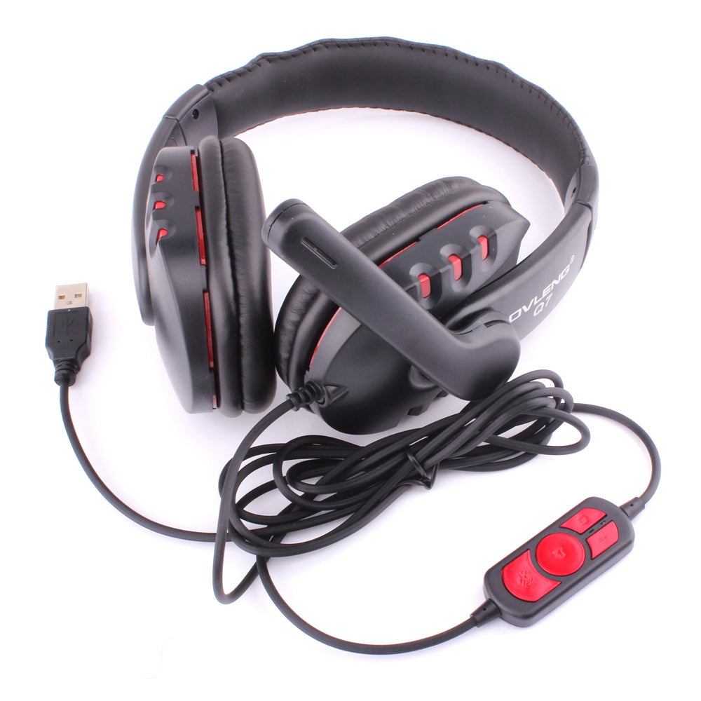 OVLENG Q7 Over-Ear HiFi Sound Gaming Headset Volume Adjustable Function USB Cable Wired Headphone E-Sports Earphone with Microphone OVLENG Q7 Over-Ear HiFi Sound Gaming Headset Volume Adjustable Function USB Cable Wired Headphone E-Sports Earphone with Microphone